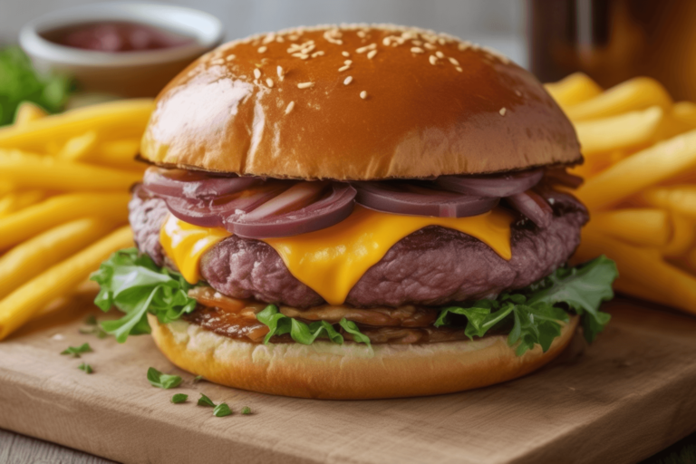 Hamburguer de Rosbife e chedar
