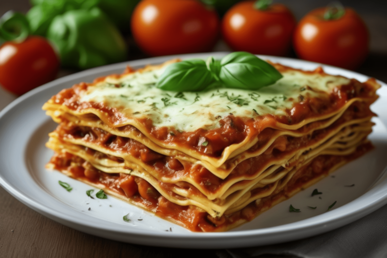 Lasanha vegetariana ao molho de tomate
